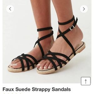 faux suede strappy sandals